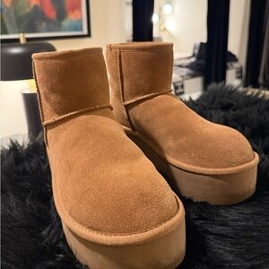 UGG Brown Suede Platform Boots